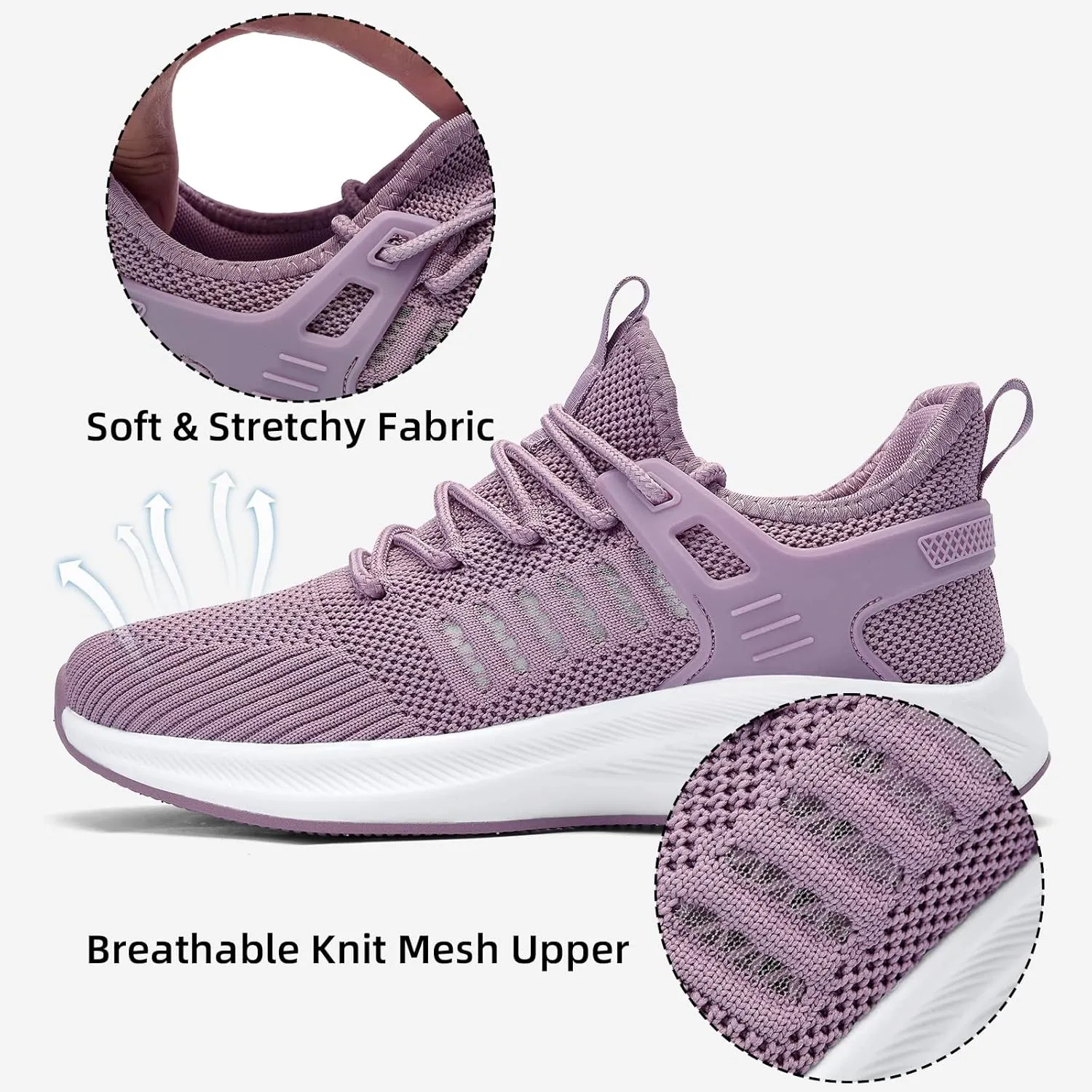 Womens Athletic Walking Shoes - Running Tennis Shoes Jogging Workout Lightweight Breathable Slip on Sneakers for Indoor Outdoor Gym Travel Work