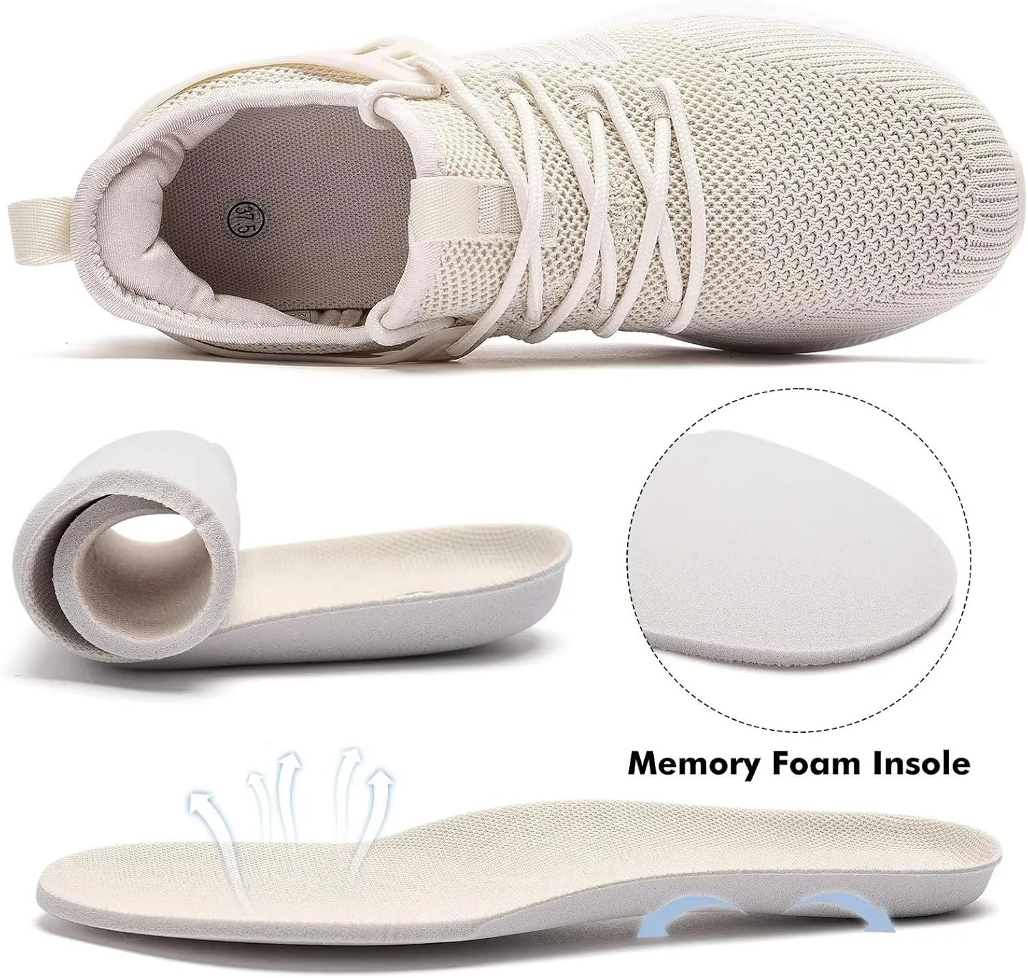 Womens Athletic Walking Shoes - Running Tennis Shoes Jogging Workout Lightweight Breathable Slip on Sneakers for Indoor Outdoor Gym Travel Work