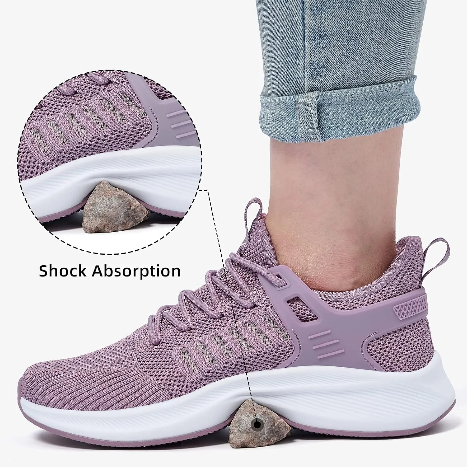 Womens Athletic Walking Shoes - Running Tennis Shoes Jogging Workout Lightweight Breathable Slip on Sneakers for Indoor Outdoor Gym Travel Work