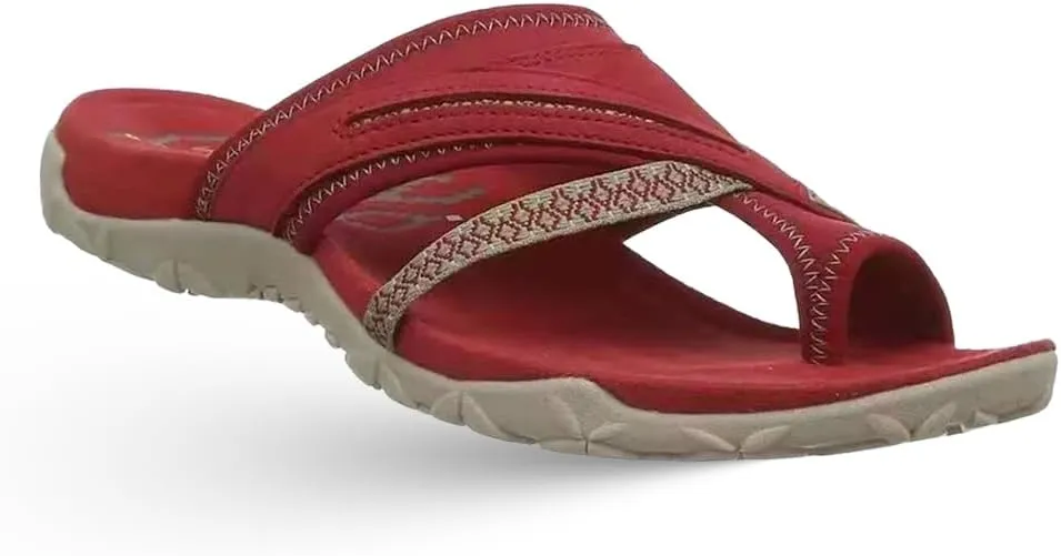 Women's Comfy Orthopedic Platform Sandals - Arch Support, Toe Ring (Grey, 9-9.5 Wide)