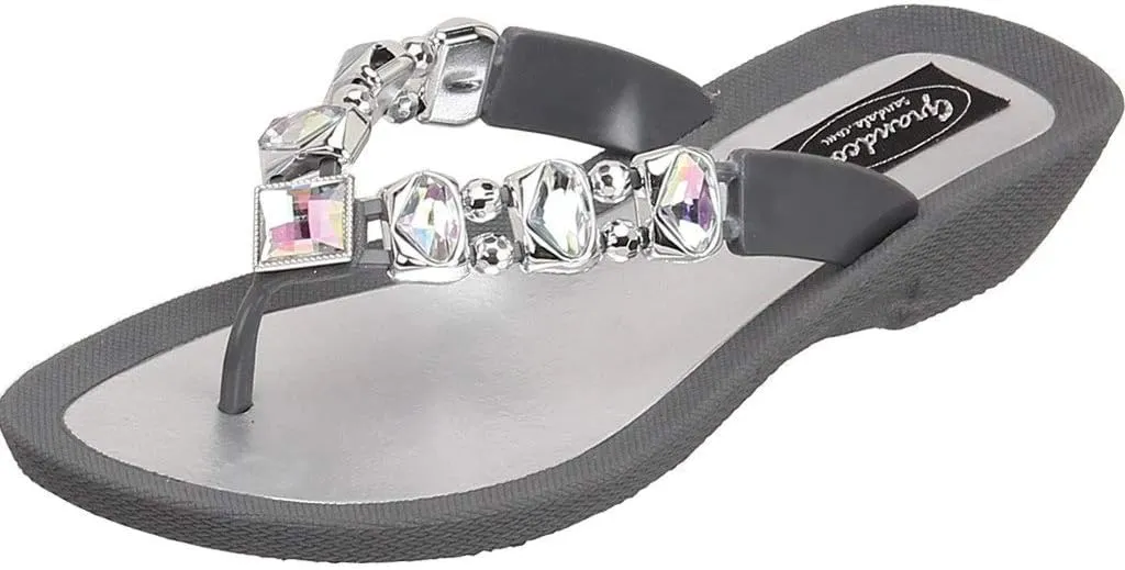 Women's Deluxe Jeweled Waterproof Molded Sole Summer Thong Sandals