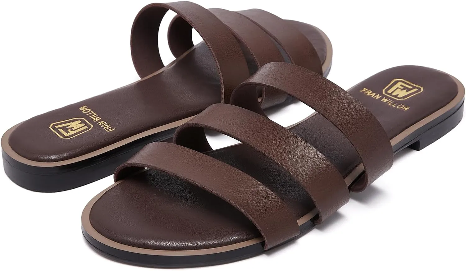 Women's Flat Sandals Dressy Open Toe Slide Sandals Comfortable Casual Beach Slip on Slippers for Summer 2025 Size 6-11