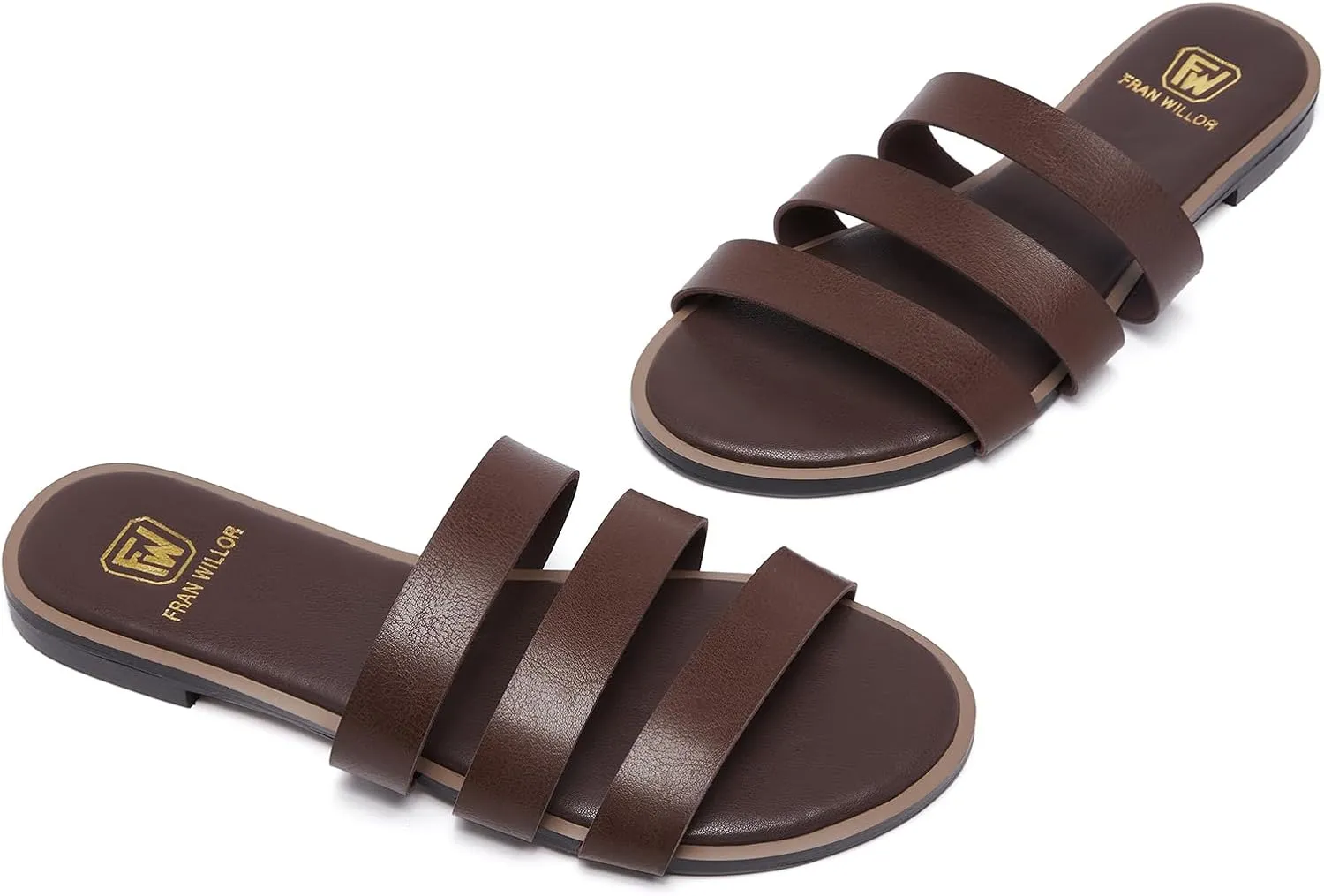 Women's Flat Sandals Dressy Open Toe Slide Sandals Comfortable Casual Beach Slip on Slippers for Summer 2025 Size 6-11