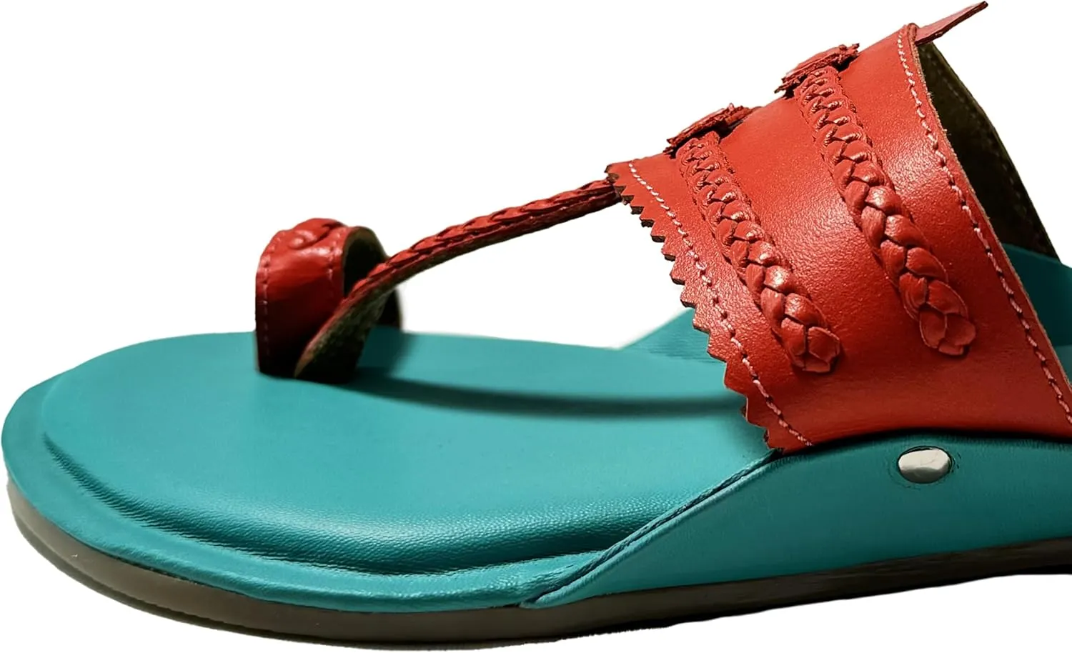 Women's Genuine Leather Handcrafted Kolhapuri Sandal, Flat Sandals, Slip On Sandals, Soft Leather Sandals,Slide Sandals