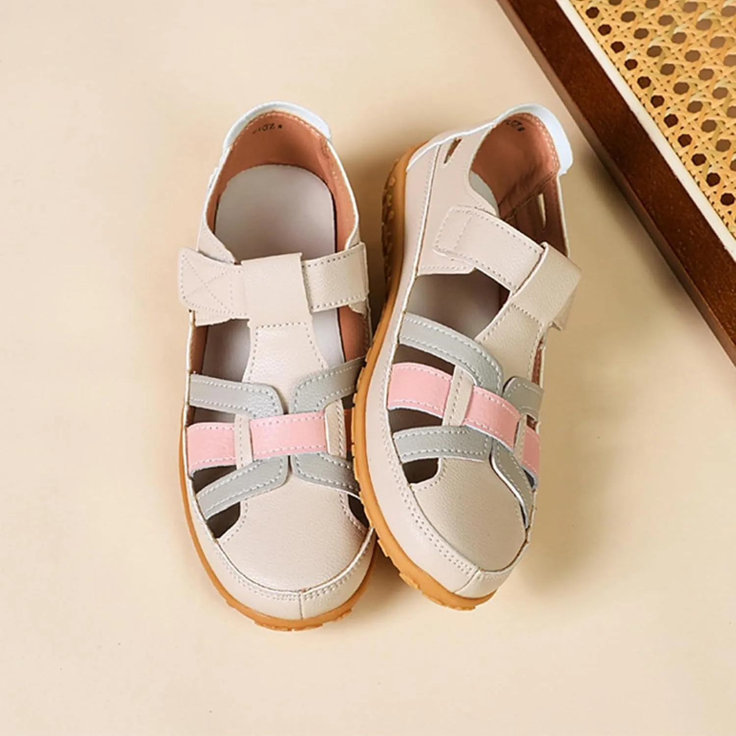 Women's Genuine Leather Soft Bottom Fisherman Sandals Comfort Lightweight Non Slip Summer Cutout Roman Sandals for Outdoor Beach Daily