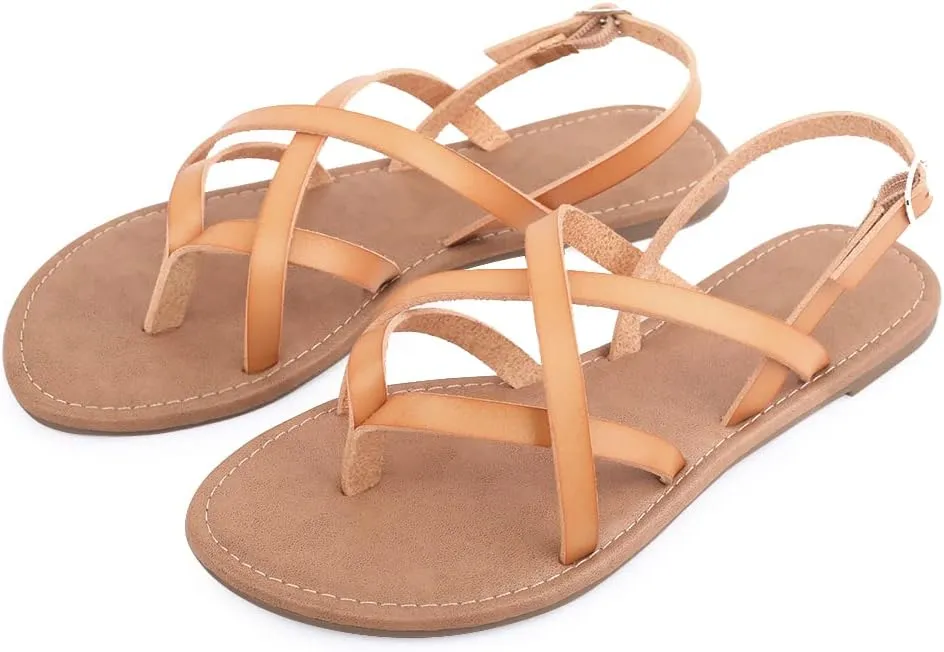 Women's Gladiator Flat Sandals Fisherman Strappy Sandals Ankle Strap Sandals