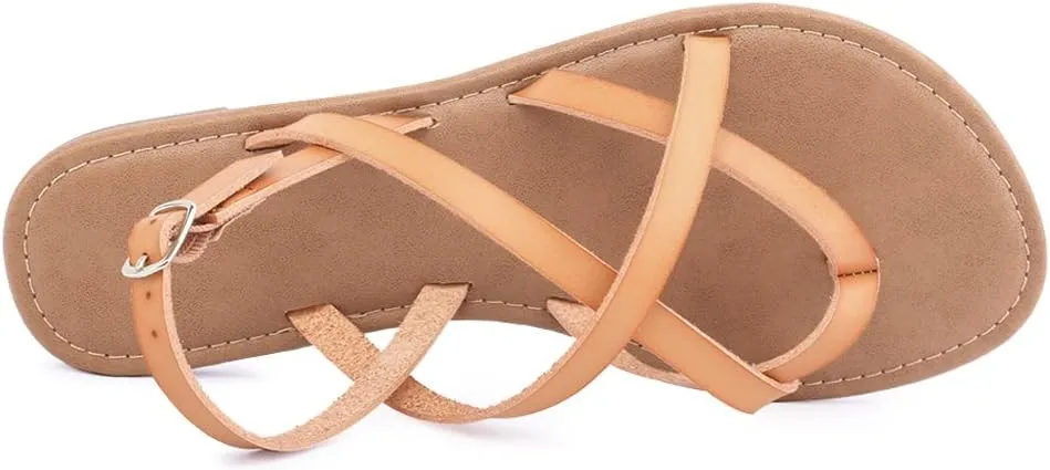Women's Gladiator Flat Sandals Fisherman Strappy Sandals Ankle Strap Sandals