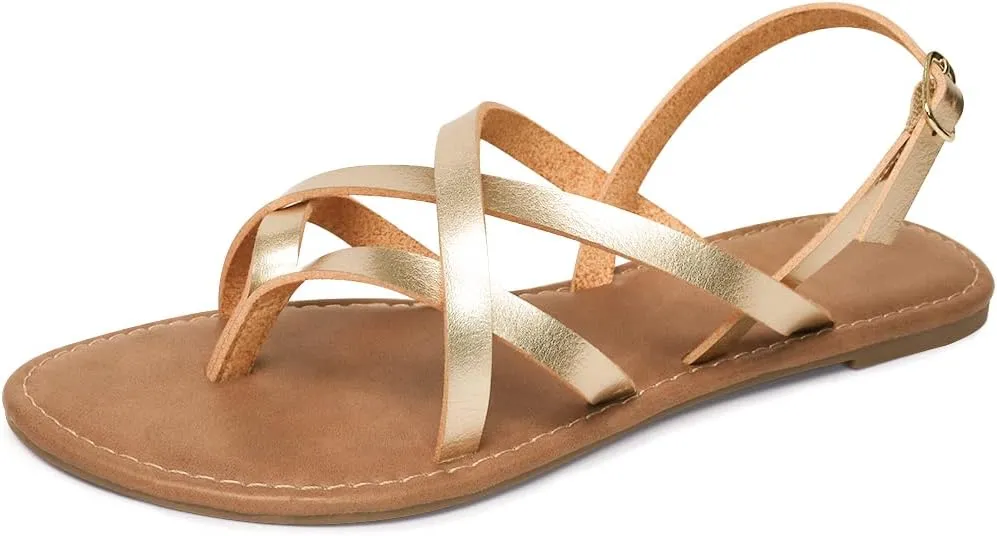 Women's Gladiator Flat Sandals Fisherman Strappy Sandals Ankle Strap Sandals
