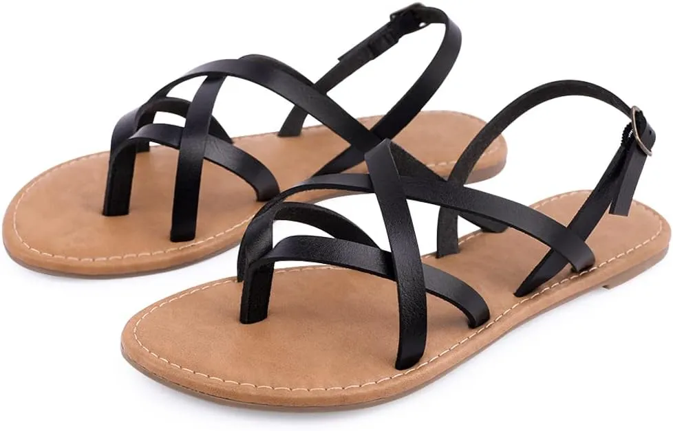 Women's Gladiator Flat Sandals Fisherman Strappy Sandals Ankle Strap Sandals