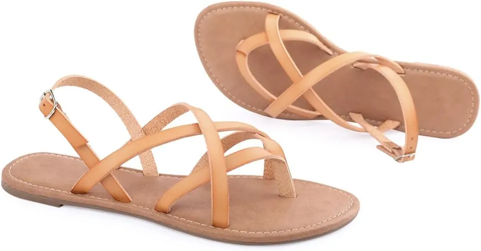 Women's Gladiator Flat Sandals Fisherman Strappy Sandals Ankle Strap Sandals