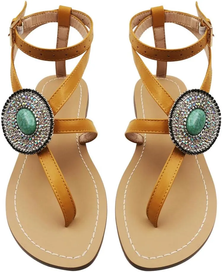 Women's Gladiator Sandals,Cross Tie Flat Sandals,Beach Sandals