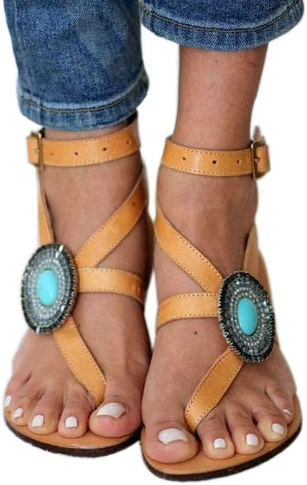 Women's Gladiator Sandals,Cross Tie Flat Sandals,Beach Sandals
