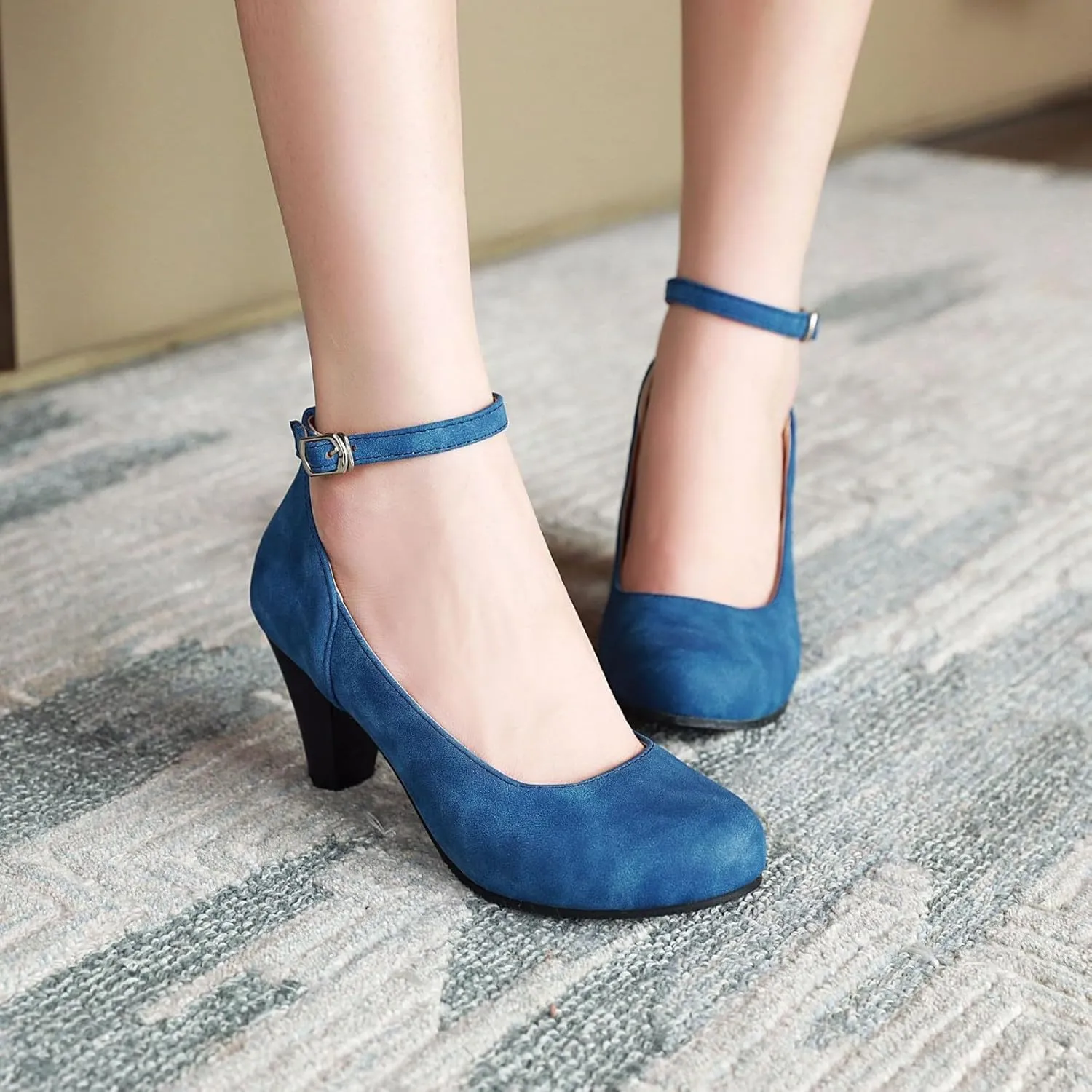 Women's High Heel Shoes Elegant Fixed Design for Wedding Party Comfortable Stiletto Heels with Ankle Strap Spring