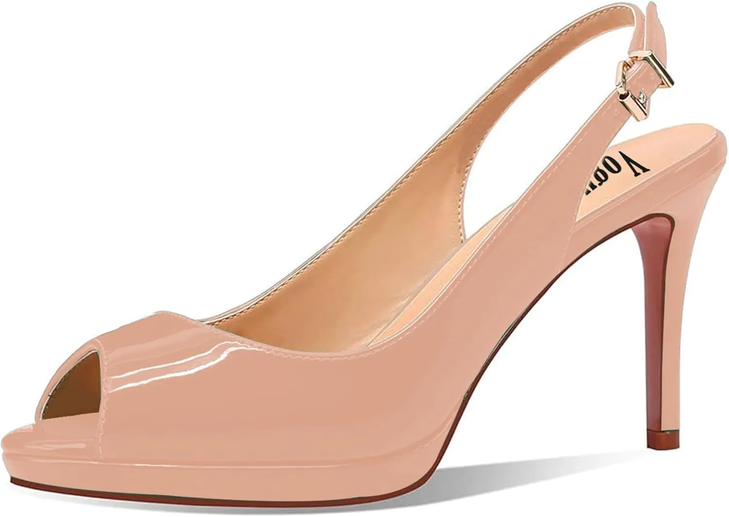 Women's High Heels Platform Peep Toe Pumps Stiletto Heel Slingback Party Dress Office Fashion Shoes Patent Leather Sandal Pumps