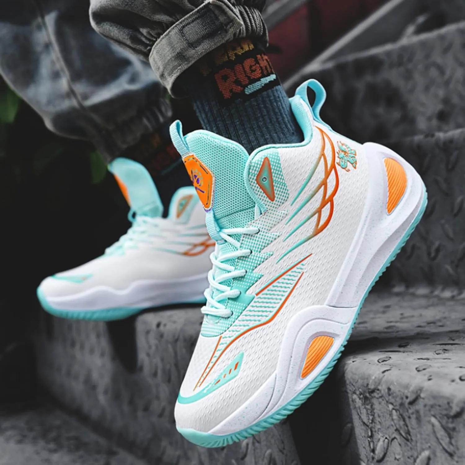 Womens Lace Up High Top Basketball Shoes Breathable Non Slip Outdoor Sneakers Cushioning Workout Shoes for Fitness Training Athletic
