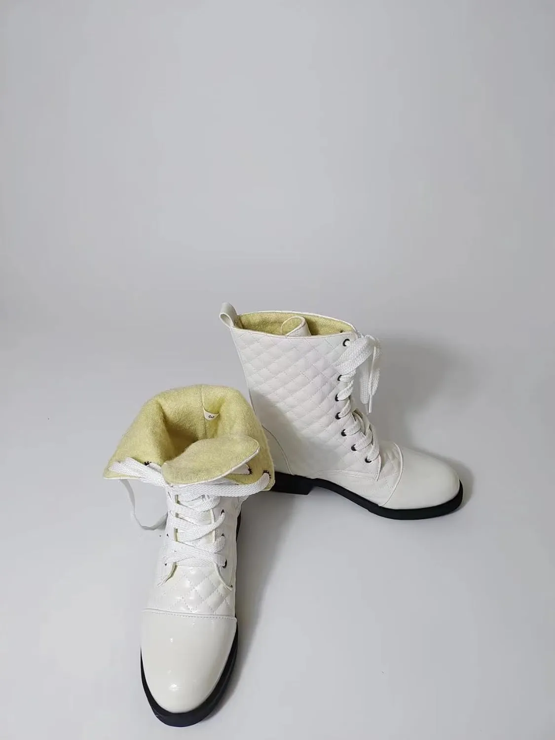 Women's Lace Up Motorcycle Riding Boots Quilted Ankle Booties Biker Military Combat Boots for Ladies