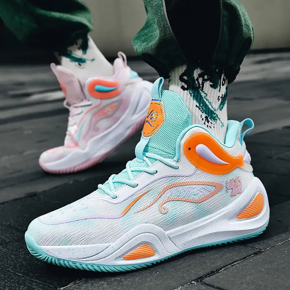 Womens Mens Basketball Shoes High Top Fashion Volleyball Sneakers Breathable Lace Up Non Slip Sport Outdoor Shoe for Unisex