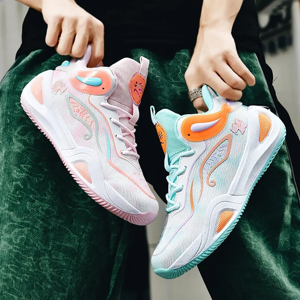 Womens Mens Basketball Shoes High Top Fashion Volleyball Sneakers Breathable Lace Up Non Slip Sport Outdoor Shoe for Unisex