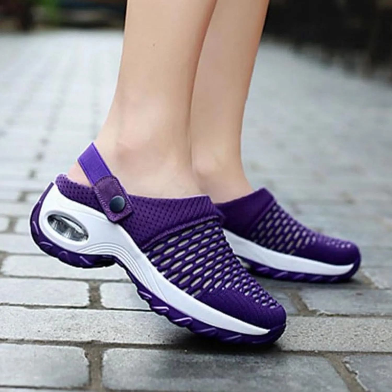 Womens Orthopedic Clogs with Air Cushion Breathable Slip-On Arch Support Sandals Lightweight Beach Walking Slippers