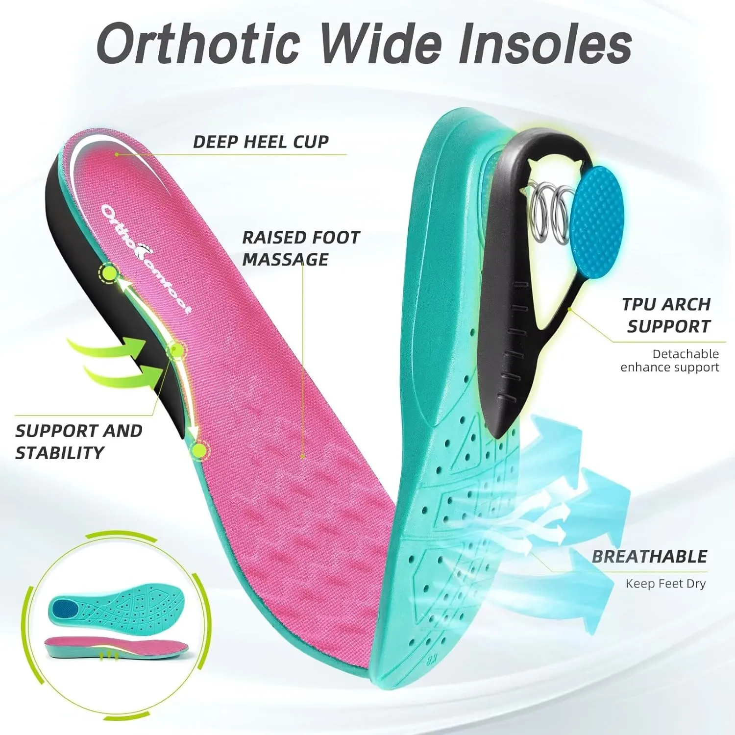 Women's Orthopedic Diabetic Wide Running Shoes: Comfortable Casual Arch Support Plantar Fasciitis Orthotic Sneakers, High Arch Swollen Work Tennis Sports Shoes for Foot and Heel Pain Relief