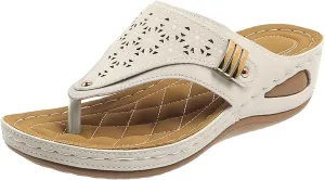 Womens Orthopedic Sandals Arch Support Wedg Sandals Summer Dressy Platform Flip Flops Arch Support Silppers Comfortable Slip on Sandal Summer Flat Open Toe Shoes