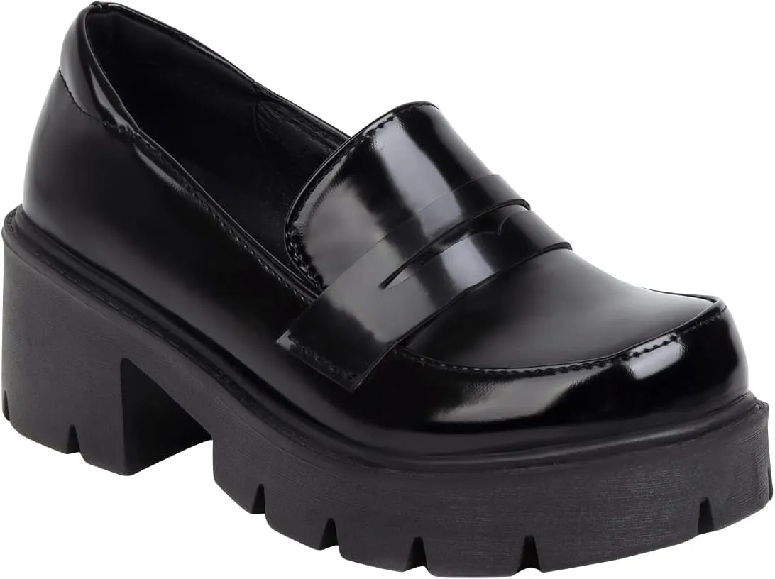 Women's Platform Mary Janes Chunky Heel Ankle Strap Uniform Dress Shoes Heeled Gothic Lolita Oxfords