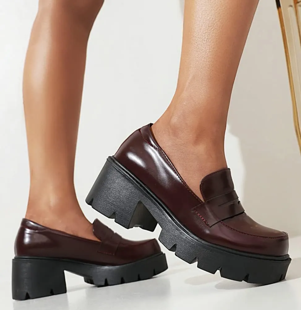 Women's Platform Mary Janes Chunky Heel Ankle Strap Uniform Dress Shoes Heeled Gothic Lolita Oxfords