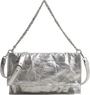 Women'S Pleated Leather Chain Shoulder Hobo Bag Fashion Large Capacity Foldable Tote Handbags for work Commute