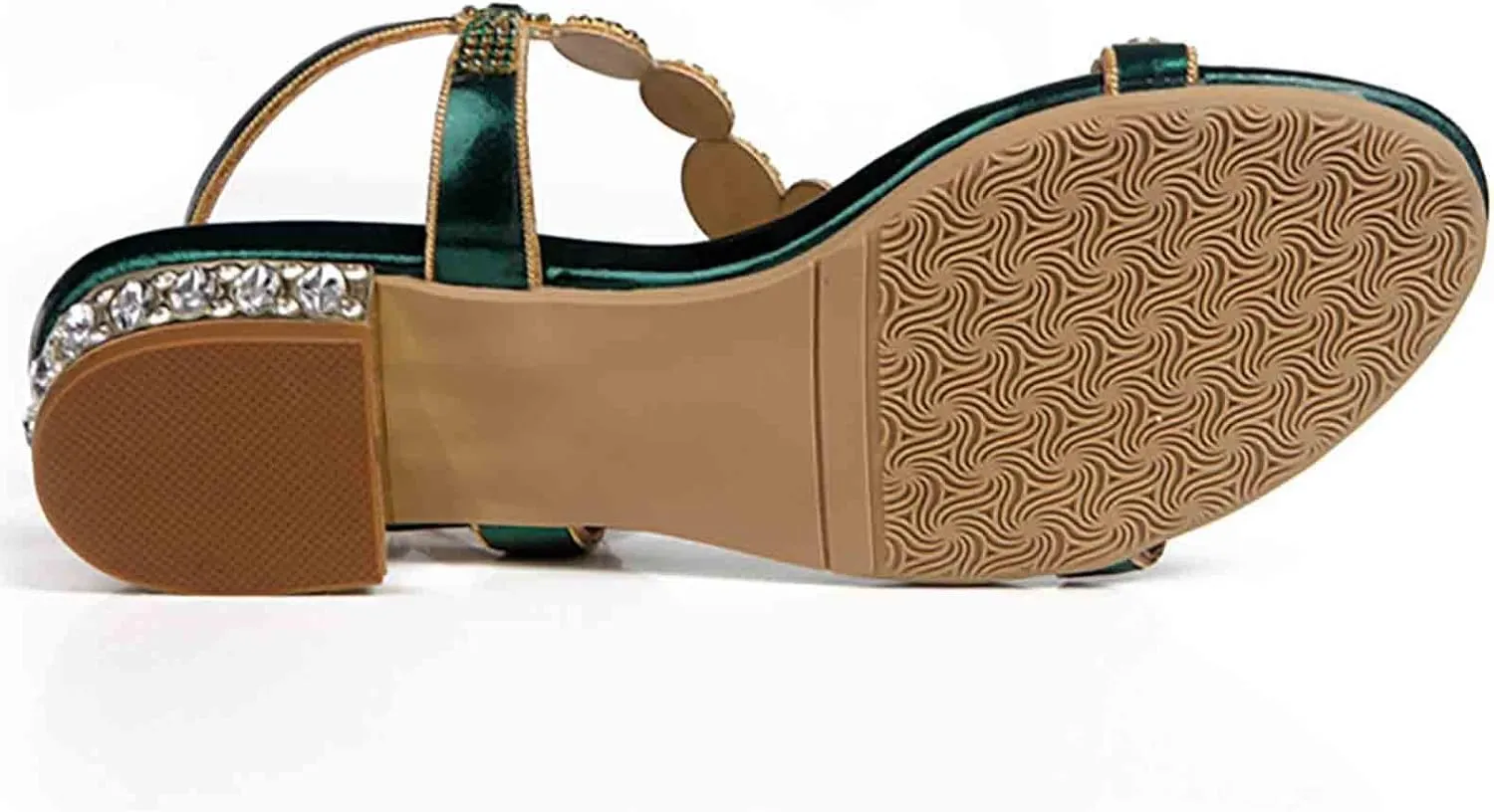 Women's Rhinestone Flat Sandals Women Crystal Jeweled Sandal Shoes for Summer Beach Oceanside Holiday Outdoor