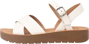 Womens Sandals Platform Ankle Buckle Criss Cross Band Ladies Straps Sandals Shoes JOSIE