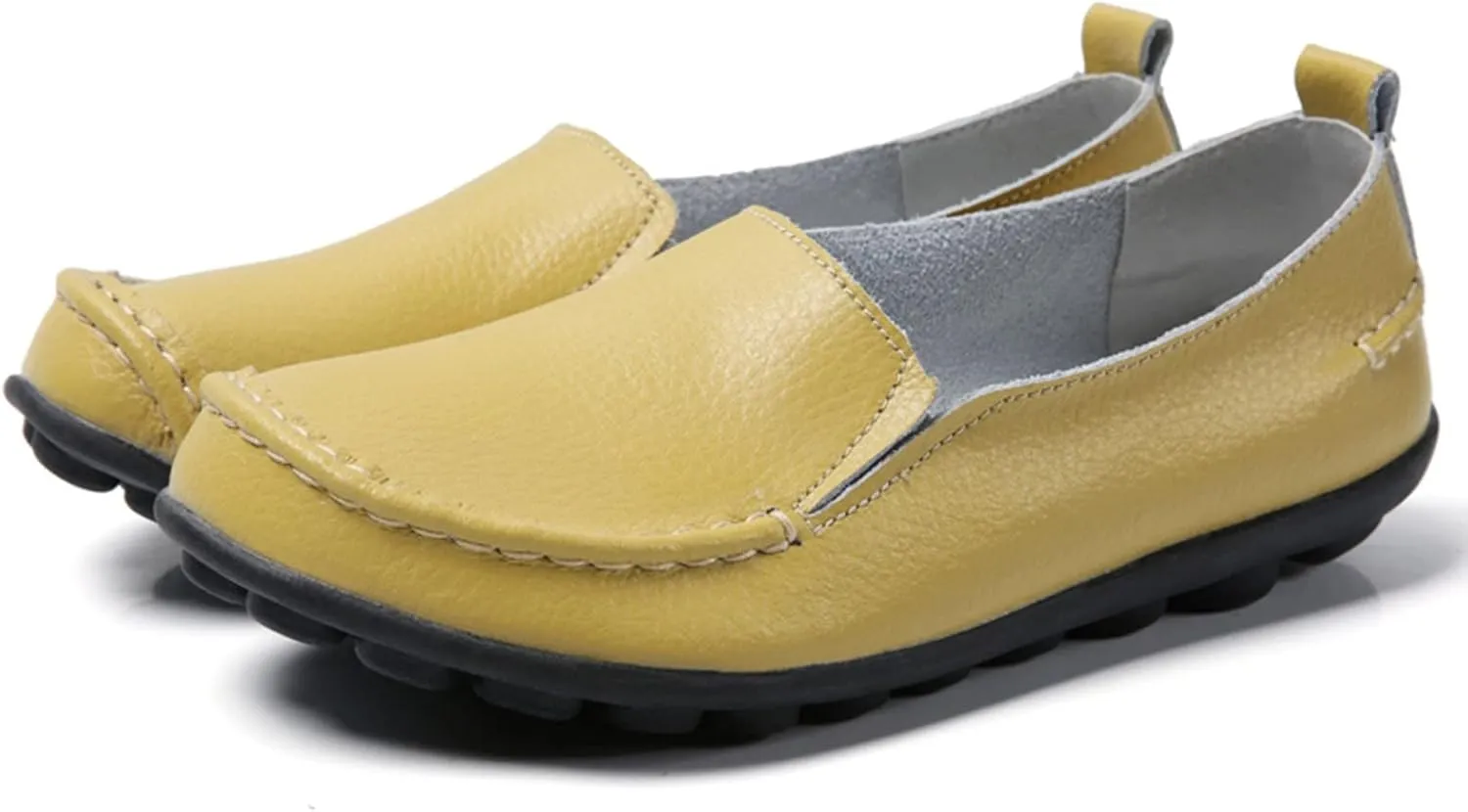 Women's Slip On Leather Shoes Soft Flat Soled Non Slip Elderly Loafers Orthopedic Slip-On Loafers Work Shoes