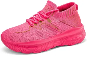 Women's Spring and Summer Fashion Solid Color Mesh Lace Up Sneakers Casual Comfortable Easy Walking Shoes Women