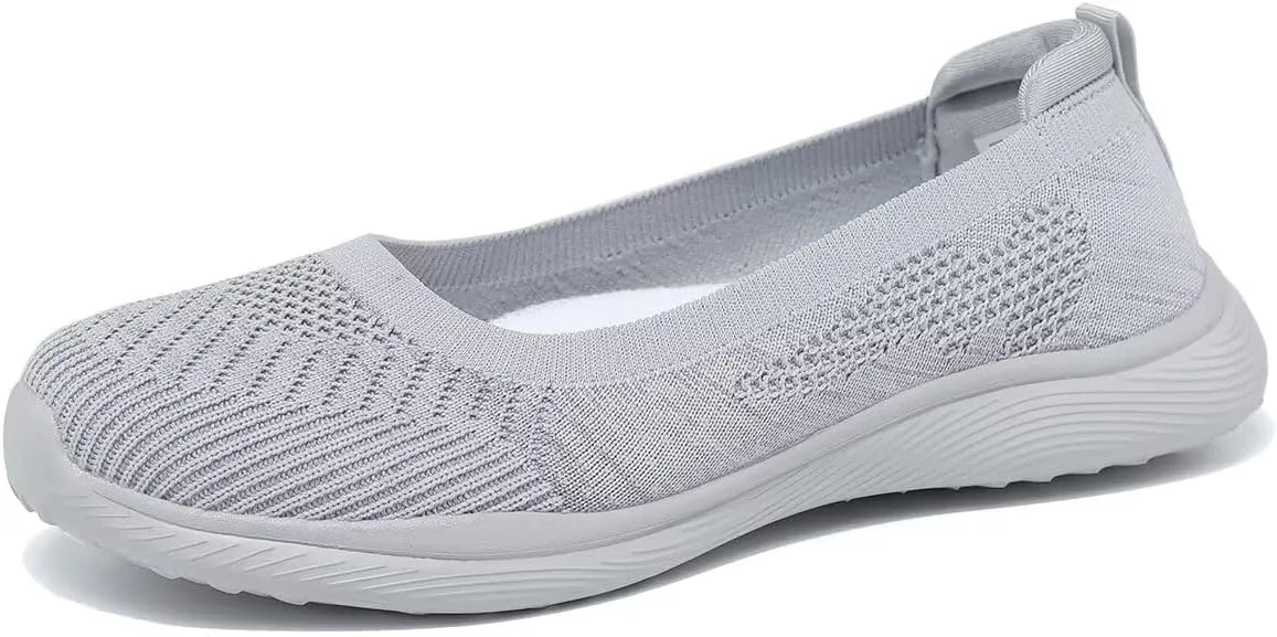 Women's Walking Shoes Breathable Lightweight Fashion Loafers Slip-Ons Sneakers Mesh Casual Ballet Flat Nurse Dress