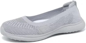 Women's Walking Shoes Breathable Lightweight Fashion Loafers Slip-Ons Sneakers Mesh Casual Ballet Flat Nurse Dress