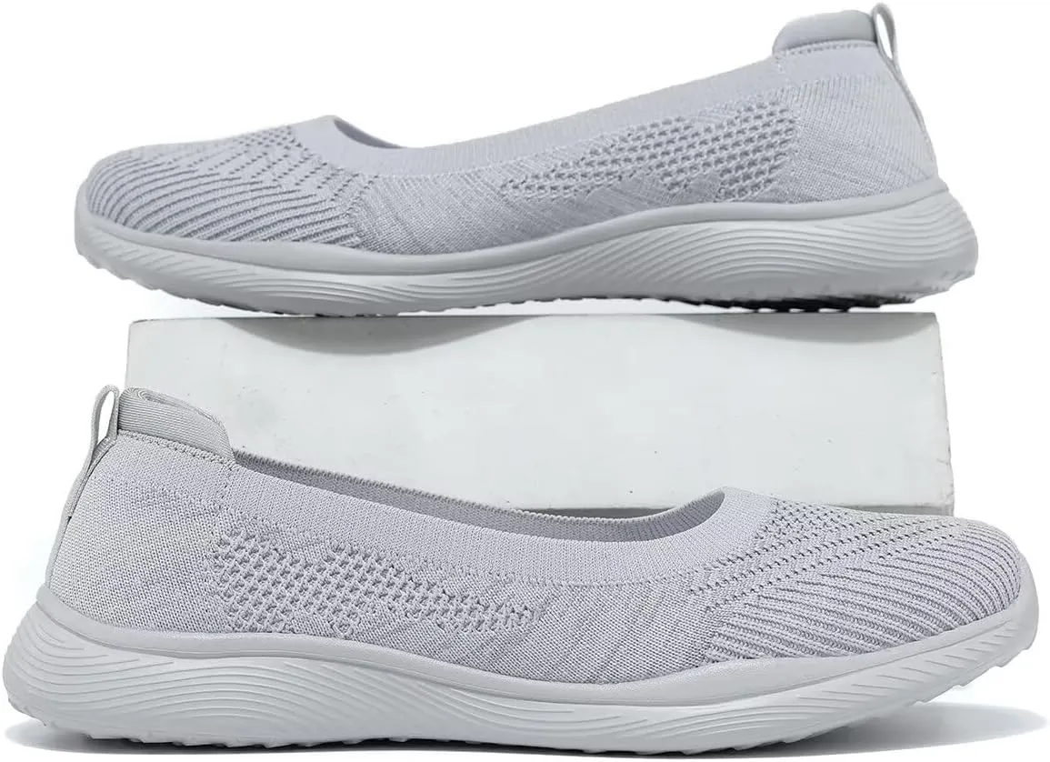 Women's Walking Shoes Breathable Lightweight Fashion Loafers Slip-Ons Sneakers Mesh Casual Ballet Flat Nurse Dress