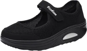 Women's Walking Shoes Orthotic Walking Sneakers Wide Width Non-Slip Sneakers Adjustable Breathable Platform Mesh Sandals