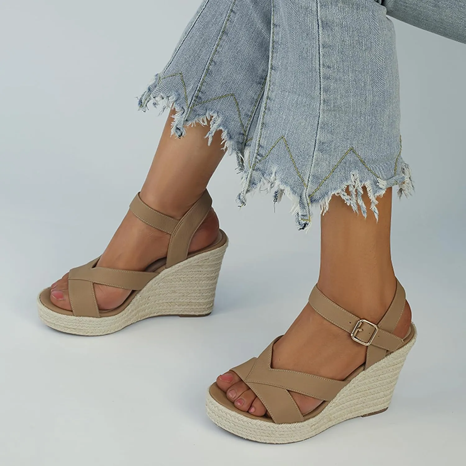 Women's Wedges Sandals Platform Open Toe Espadrille Sandals