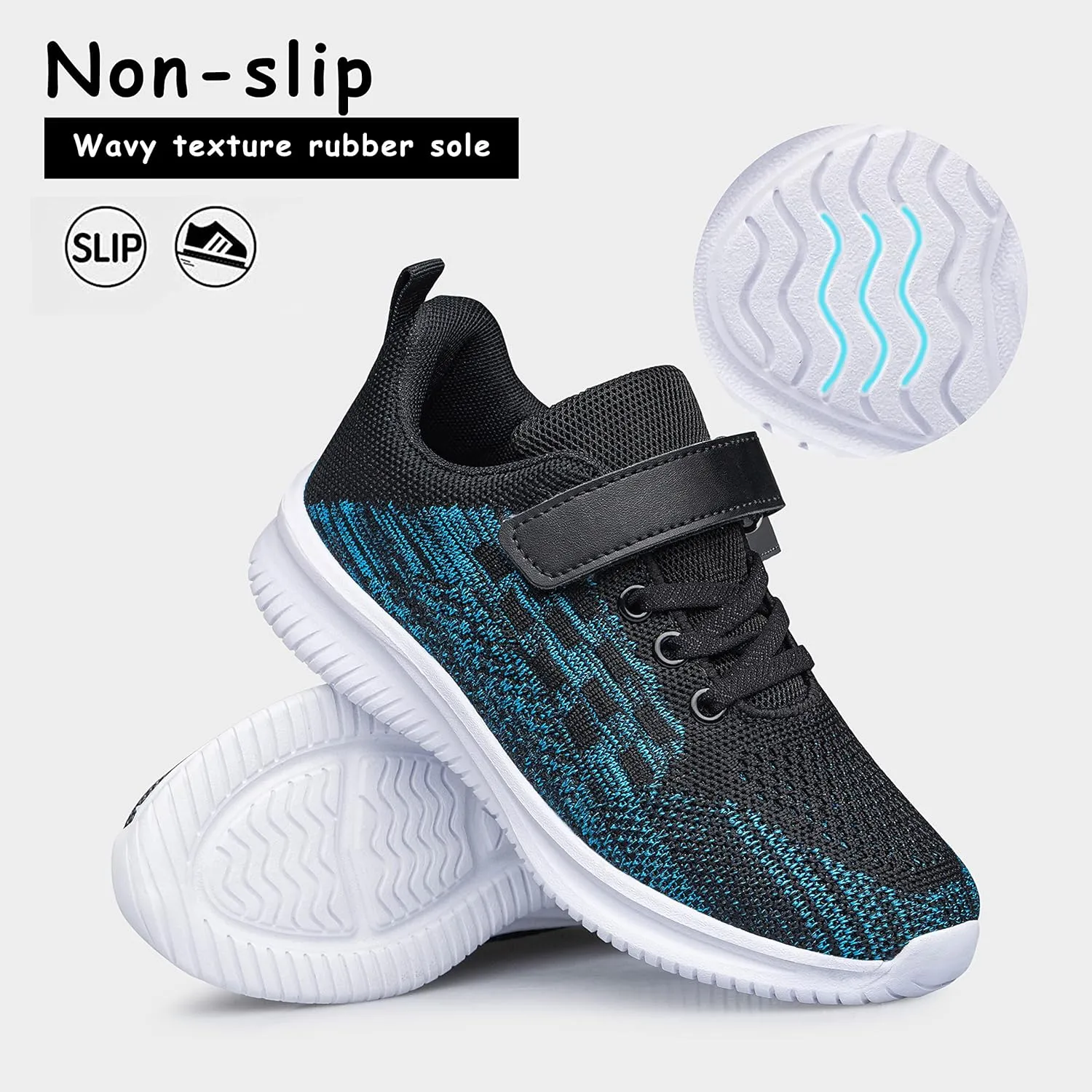 YHOON Boys Girls Shoes Kids Sneakers Breathable Athletic Running Tennis Shoes for Toddler/Little Kid/Big Kid