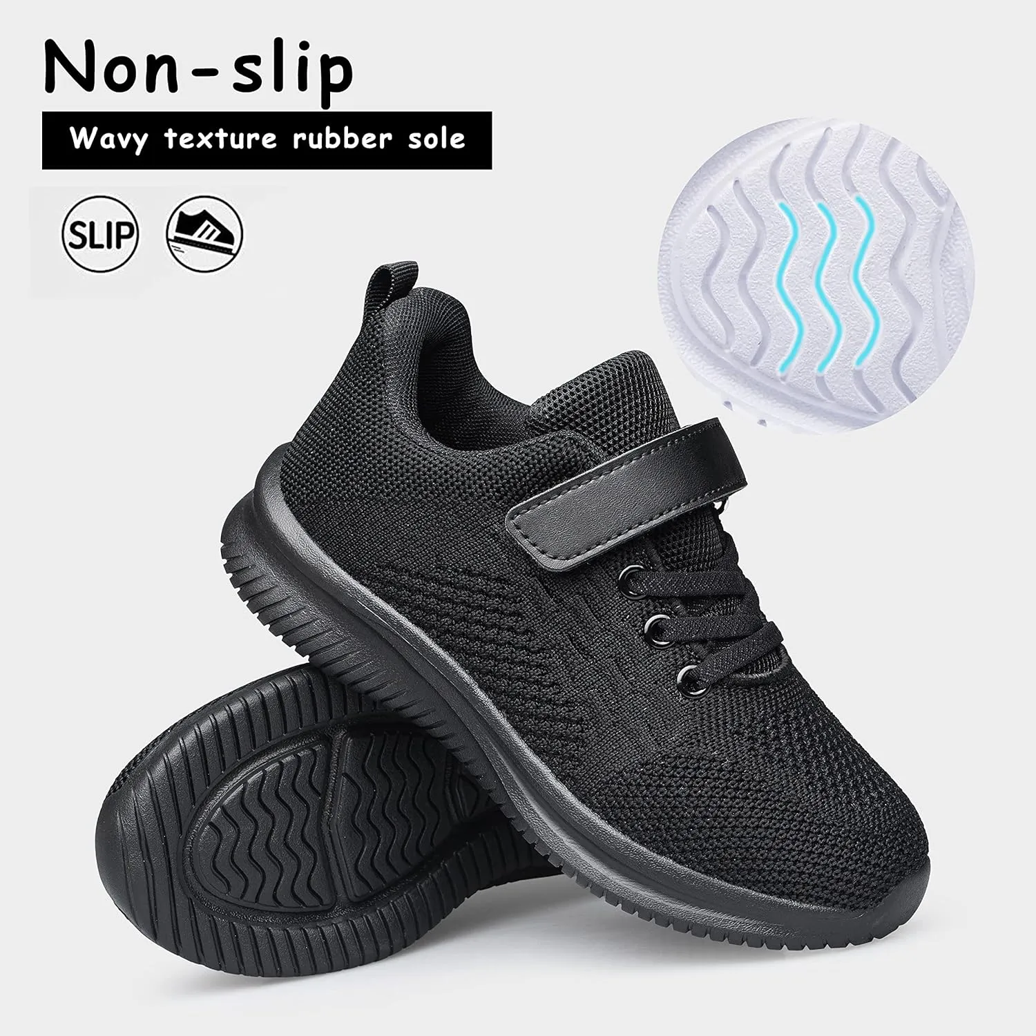 YHOON Boys Girls Shoes Kids Sneakers Breathable Athletic Running Tennis Shoes for Toddler/Little Kid/Big Kid