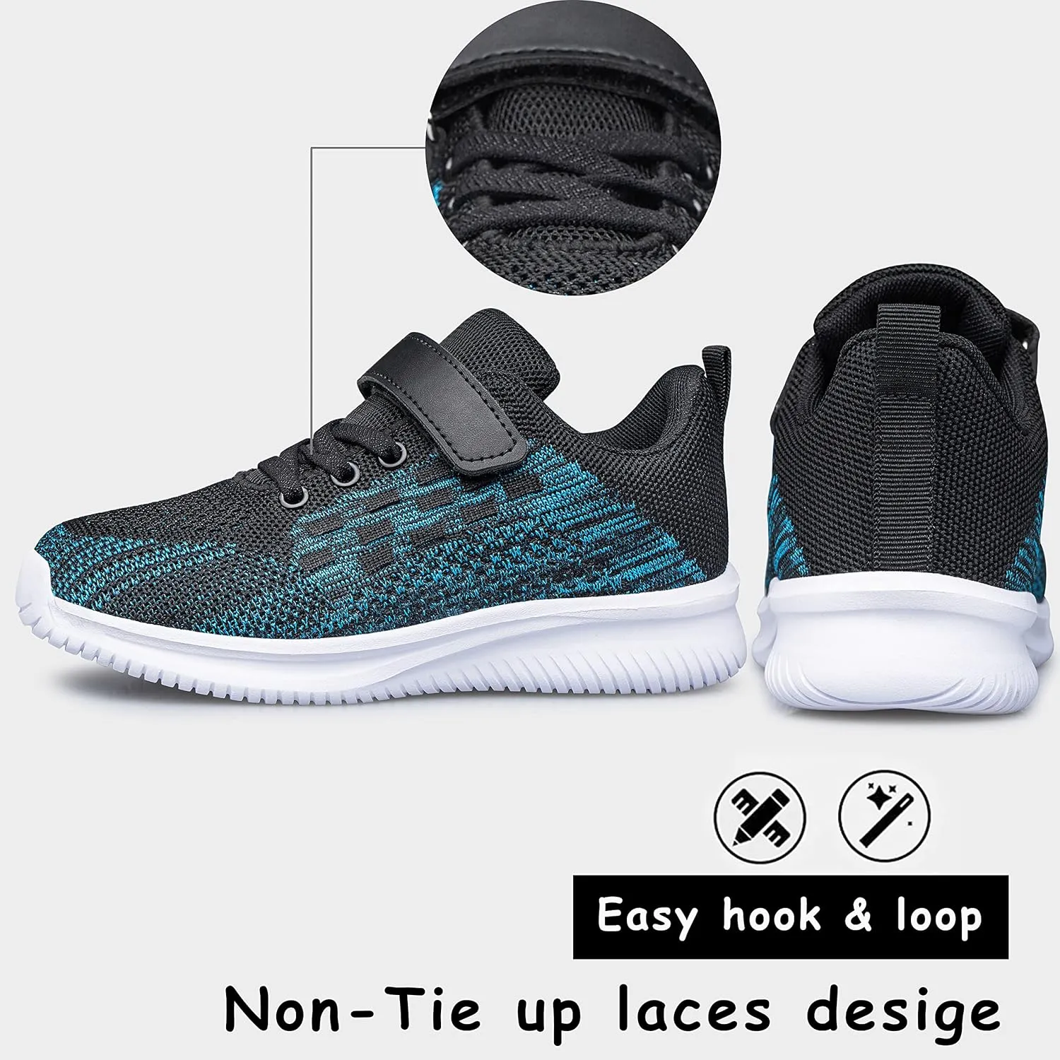 YHOON Boys Girls Shoes Kids Sneakers Breathable Athletic Running Tennis Shoes for Toddler/Little Kid/Big Kid