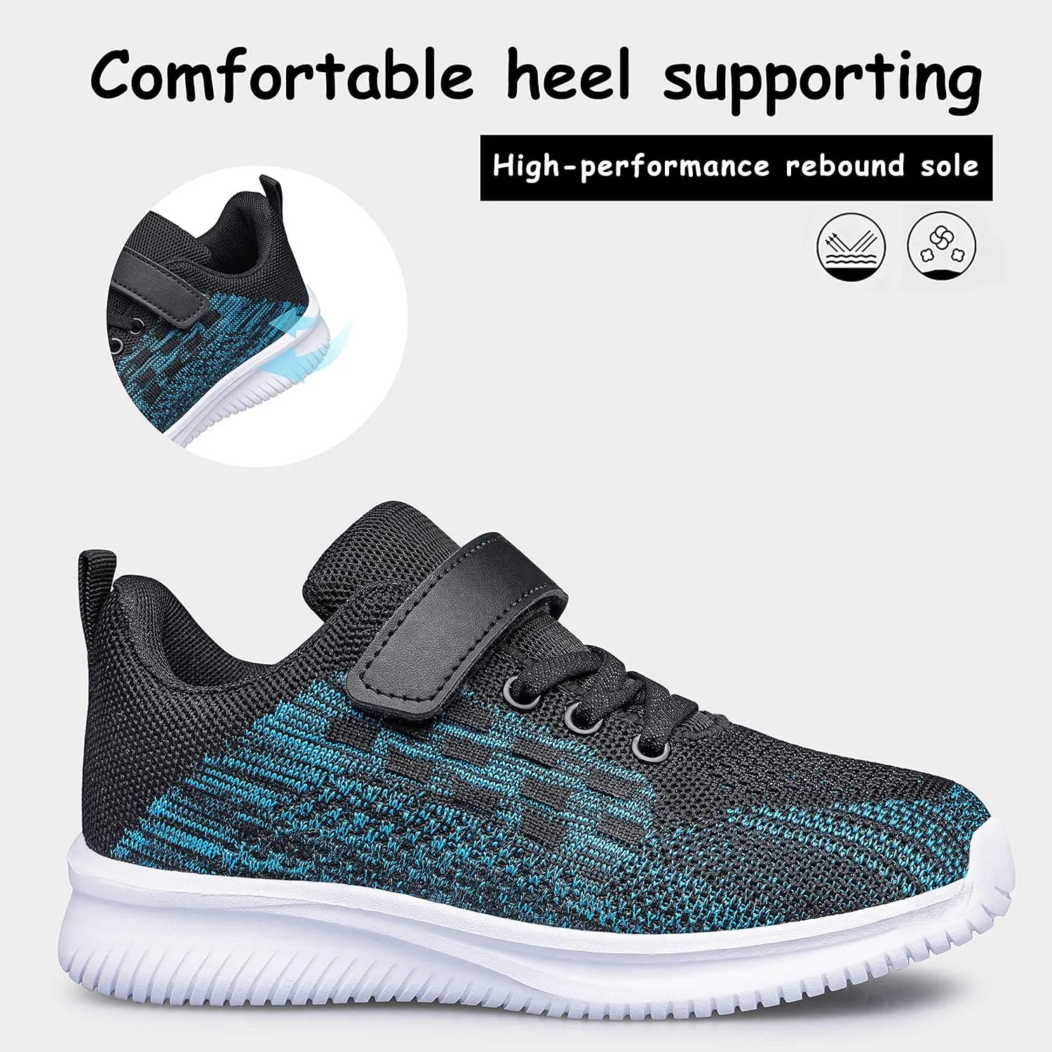 YHOON Boys Girls Shoes Kids Sneakers Breathable Athletic Running Tennis Shoes for Toddler/Little Kid/Big Kid
