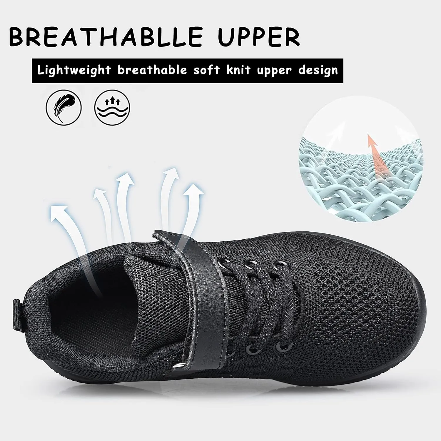 YHOON Boys Girls Shoes Kids Sneakers Breathable Athletic Running Tennis Shoes for Toddler/Little Kid/Big Kid