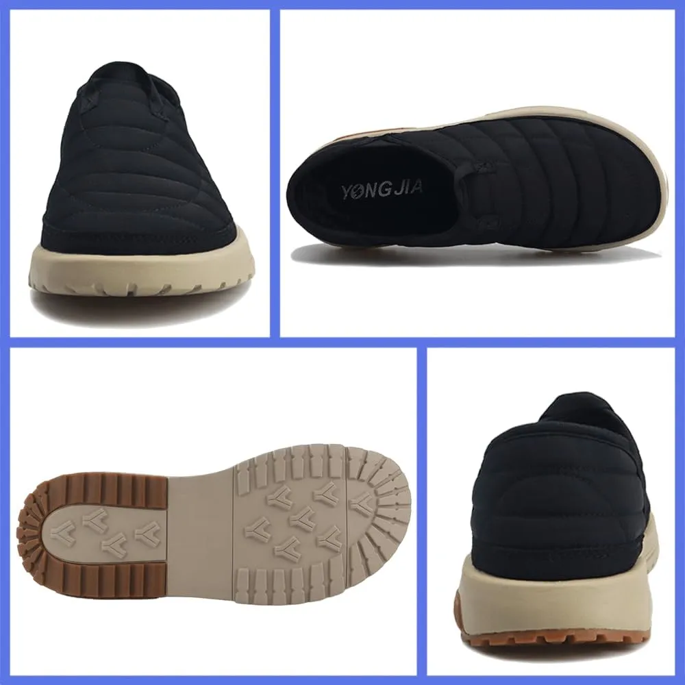 YONGJIA Men's Slip On Loafers with Arch Support Orthopedic Plantar Fasciitis Casual Slippers Non Slip Walking House Indoor Outdoor Shoes