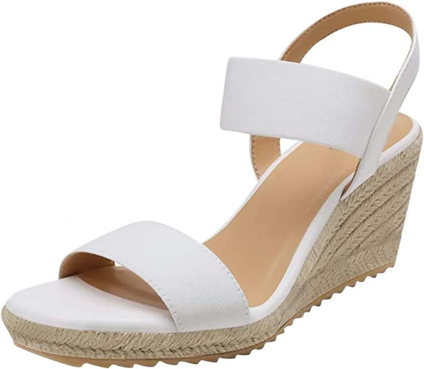 ZBYY Espadrille Wedge Sandals for Women Summer Open Toe Buckle Ankle Strap Espadrilles Flatform Wedge Casual Sandals