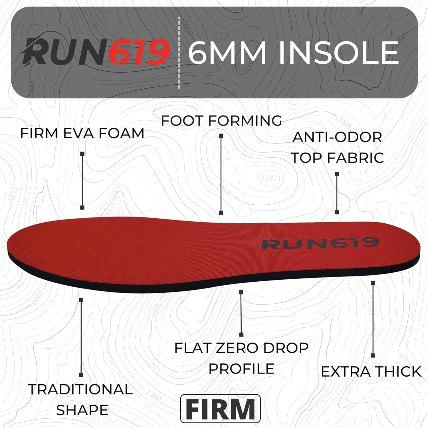 Zero Drop Shoe Insoles, Traditional Shape, Foot Forming, Regular Width - Thick, Firm, Flat Shoe Inserts - Men's Size 13