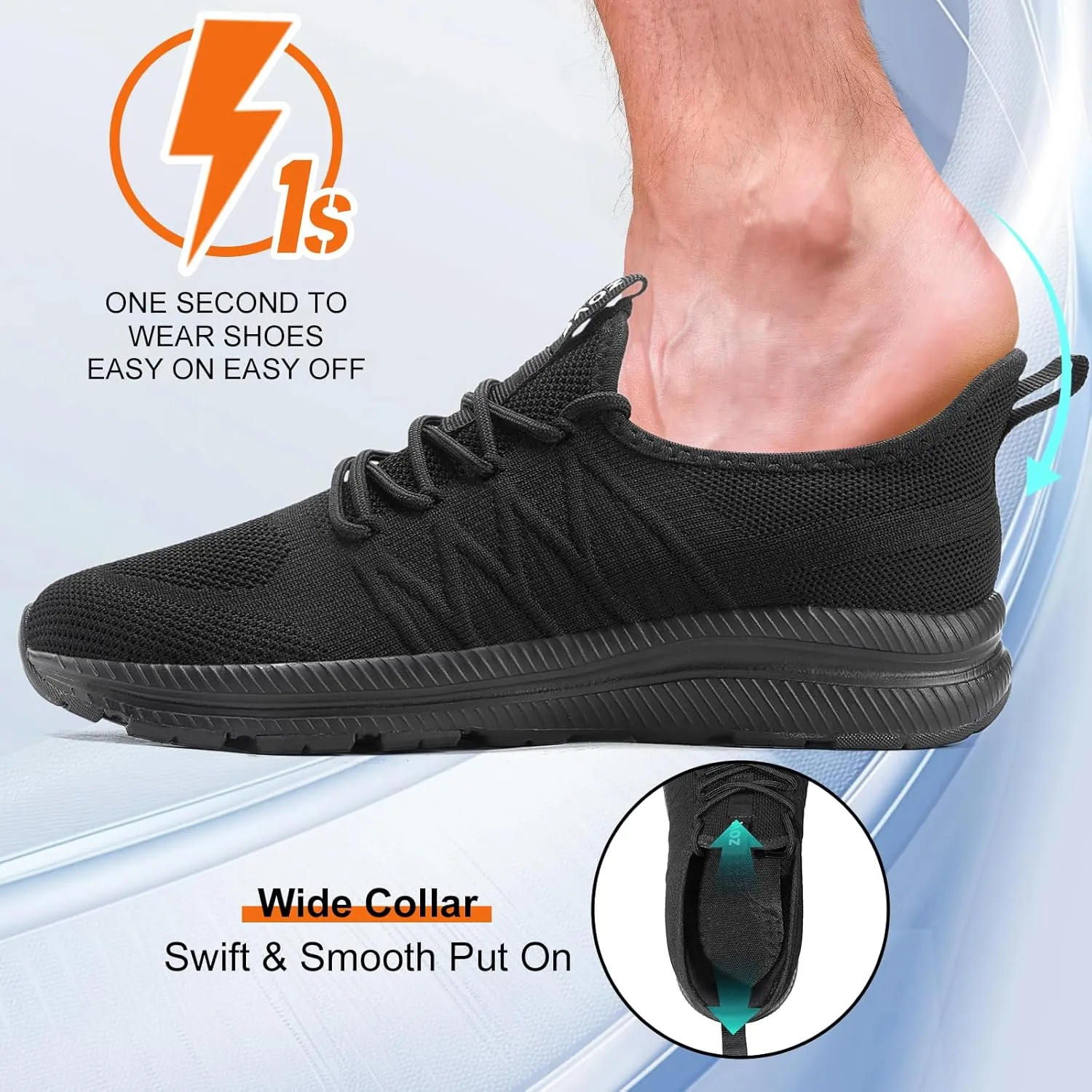 ZOVE Wide Toe Box Shoes for Men Extra Wide Width Sneakers Non-Slip Ultra Light Wide Tennis Running Shoes Breathable Casual Walking Sneakers Diabetes Workout Gym Jogging Sports