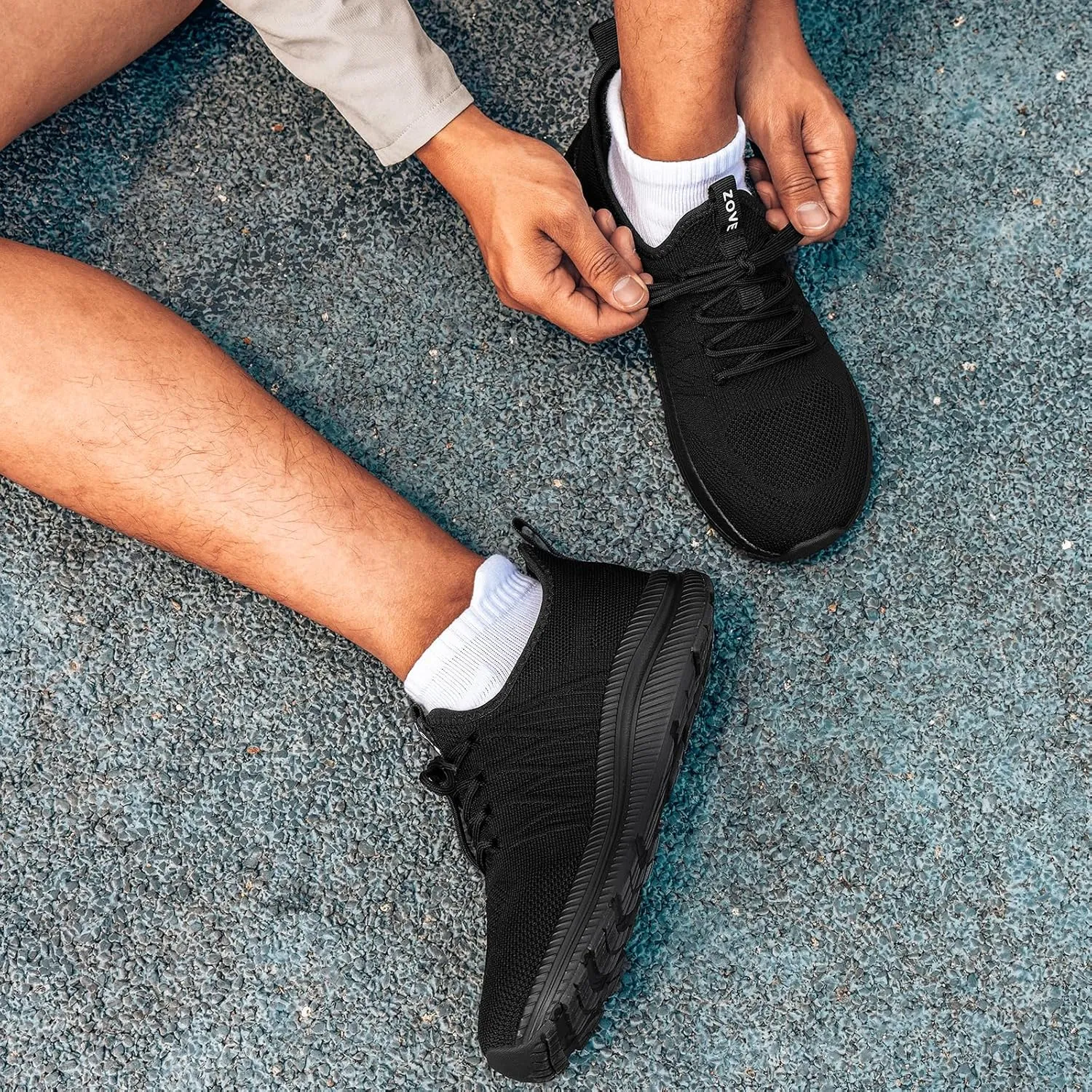 ZOVE Wide Toe Box Shoes for Men Extra Wide Width Sneakers Non-Slip Ultra Light Wide Tennis Running Shoes Breathable Casual Walking Sneakers Diabetes Workout Gym Jogging Sports